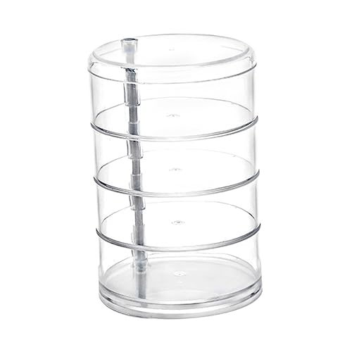 VICASKY Rotating Plastic Storage Box 2pcs Jewelry Case for Earring Ring 4 Layers Box for Mini Items