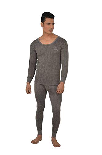 Lux Inferno Mens Cotton Thermal Set (Inferno_FS_RN_TRO_Set_80_Charcoal Melange_Small)