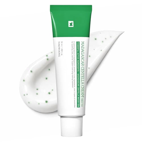 TOSOWOONG Madagascar Centella Cream, 706,580ppm Madagascar Centella Asiatica, Moisturizer, Rapid Soothing, Deep Hydration with Cica Complex, Skin Barrier Repair, Irritation Relief, 50ml / 1.69 fl. oz.
