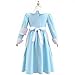 Toddler Girl Cosplay Nurse Dress Long Sleeve Waist Cinching Sundress Doll Neck Lapel Colorblock Dresses 2026 Costumes,Blue,6 Years