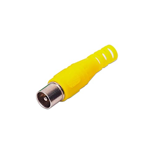 Image of Electronic Spices Yellow color RCA Male plugs solder audio connectors Electronic Cables pack of 5pcs