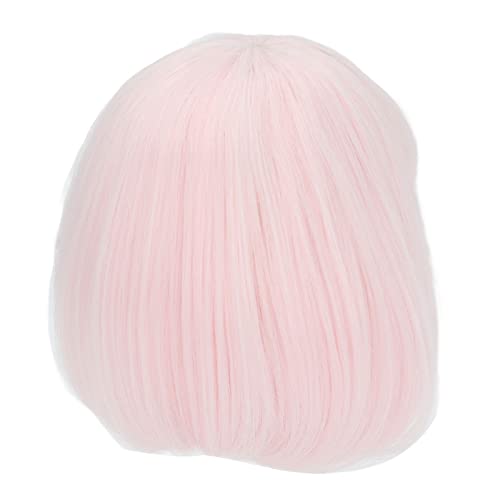Zerodis Wig Doll Wig Doll Wig Straight Bang Shoulder Length Short Hair Soft Fiber Easy Cutting for 1/3 BJD Doll Wig Straight Bang (Pink)