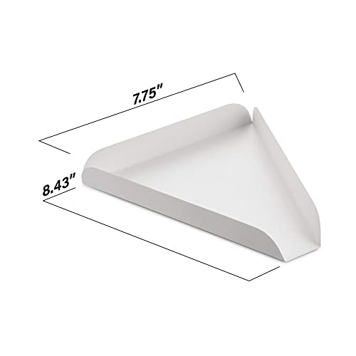 MT Products White Single Pizza Wedge Plate 8.43" x 7.75" - Paperboard Pie Slice Tray (Pack of 50) - Made in USA