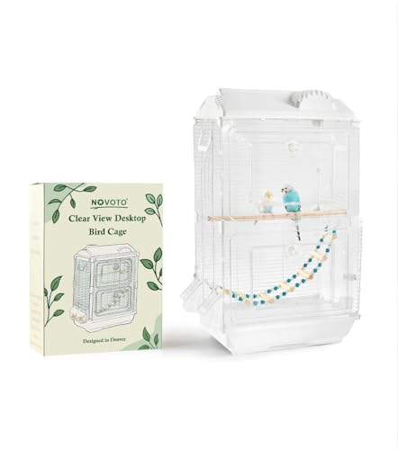 Clear View Bird Cage, Medium Birdcage Aviary for Beginner, Backup Bird Cages Ideal for Travel,Carrier, Bird Breeding or Rescue
