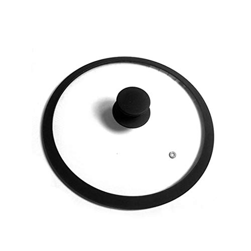 Tapa Sarten Tapa universal for Ollas y sartenes de vidrio con silicona Lamer cocina de gran tamaño reemplazo Pot tapas (Color : Black, Size : 26cm)