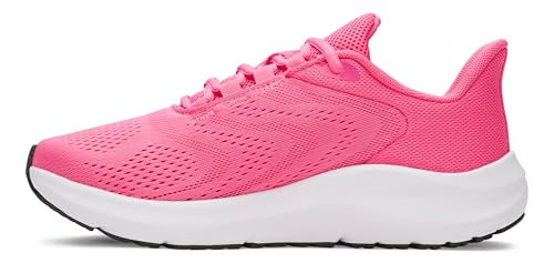 Under Armour Damen Charged Pursuit 4 Großes Logo, Jogging Schuhe mit Dämpfung, leichter & atmungsaktiver Damen Laufschuh, komfortable Sportschuhe für Frauen,Super Pink / Super Pink / Fuchsia Dusk,39