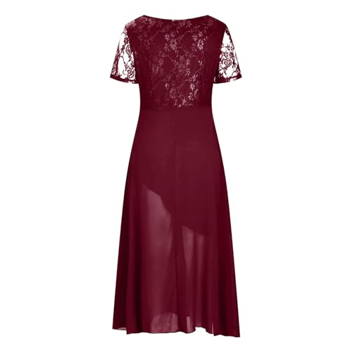 Robe décontractée en mousseline et dentelle pour événement - 4
