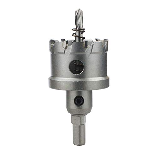 SaferCCTV Sierra de corona de carburo resistente para acero inoxidable abridor de agujeros de acero inoxidable diámetro 42 mm, kit de sierra para metal duro Cover