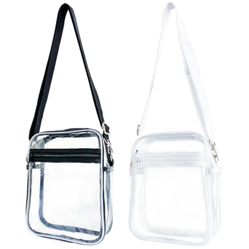 TotePrint 2 Packs Clear Wallet for Men and Women,Chest Crossbody Backpack,Mobile Phone Bag,Transparent Wallet Shoulder Bag