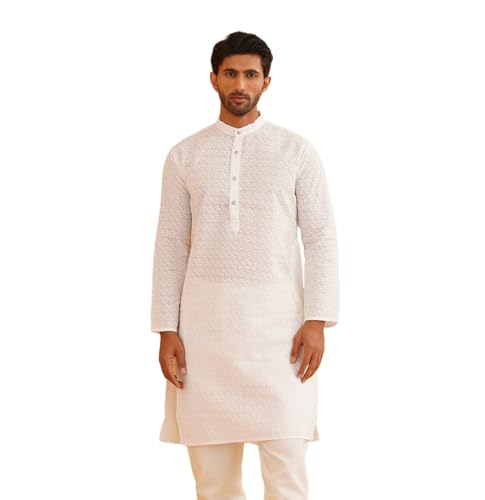 Sojanya (Since 1958 Motifs Embroidered Thread Work Pure Cotton Straight Only Kurta