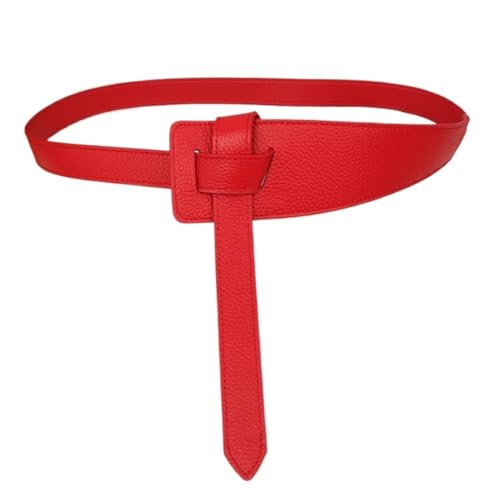 Decorative Belt Knotted Belts For Women Belt Lady Waistband Soft Leathe Waist Belt Straps Long Dress Coat Accessories for Country Concert Outfit(Red A)