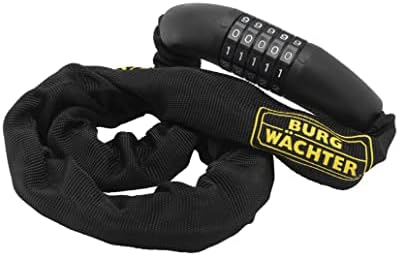 Burg Wächter 280C90BLACK 280 C 90 6mm Heavy Duty Bike Chain, 1 V, Combination Locking, 90cm