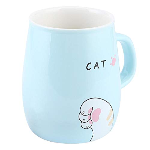 Copo de cerâmica, caneca de 420ml com tampa de madeira, copo de leite bonito copo de leite bonito co