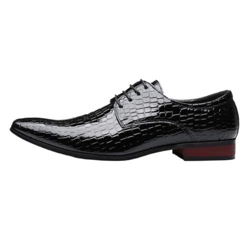 Classic Men's Leather Lace-Up Oxford Shoes Formal Business Attire Dress Footwear for Work Office Groom Wedding Ceremony