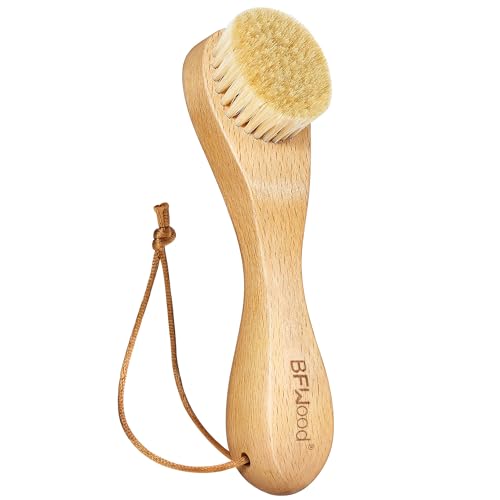 BFWood Laundry Stain Brush, Natural Soft Boar Bristles, Removes Tough Stains from Delicate Fabrics Like Knits, Cotton, and Linens, Gentle on Fabrics, No Damage