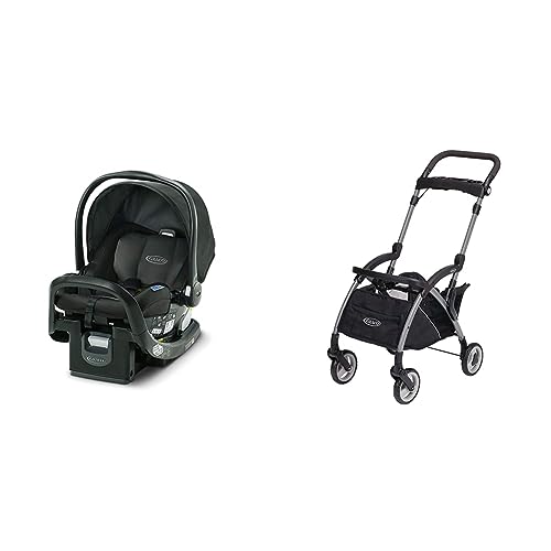 Graco SnugFit 35 Infant Car Seat | Baby Car Seat with Anti Rebound Bar, Gotham & SnugRider Elite Car Seat Carrier, Lightweight Frame, Travel Stroller Accepts Any Graco Infant Car Seat, Black