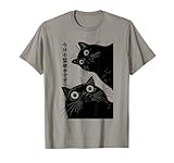 The Cat is Watching Today Funny Japanese Black Cat T-Shirt