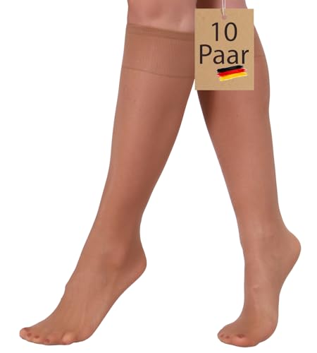 BANANALU 10 20 30 20 Paar Kniestrümpfe 20 DEN Feinkniestrümpfe Nylon Socken Seidenfein Lyna Caramel - 10 Paar Einheitsgröße