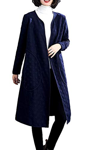 [1/2style] [ニブンノイチスタイル] コート コーディガン フレア 大きめ 春 秋 冬 カジュアル レディース (紺, M)