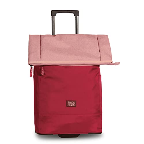 Punta Velo Einkaufswheeler Einkaufstrolley Einkaufsroller für Fahrrad 10426, Farbe:Rosa/Feuerrot