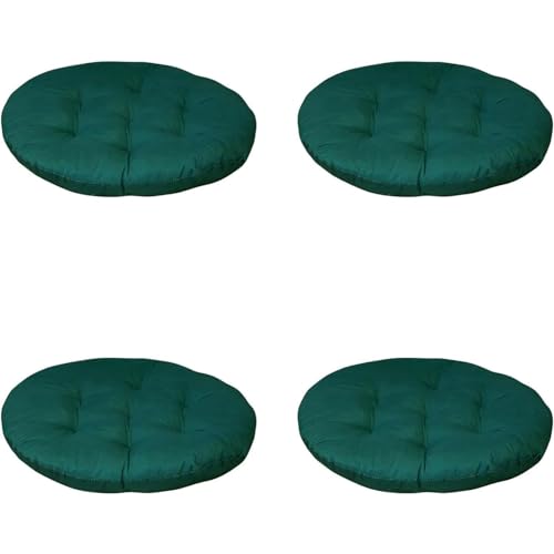 Lot de 4 coussins de chaise lavables - 40 x 40 cm - Ronds - Pour l'intérieur et l'extérieur - Rembourrage épais - Vert