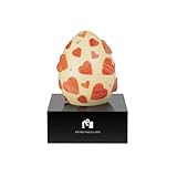 Pietro Macellaro Uovo di Pasqua Artigianale 500g Cioccolato Bianco Maracaibo 45% Cacao – Decorazione con Cuoricini – Idea Regalo Pasqua