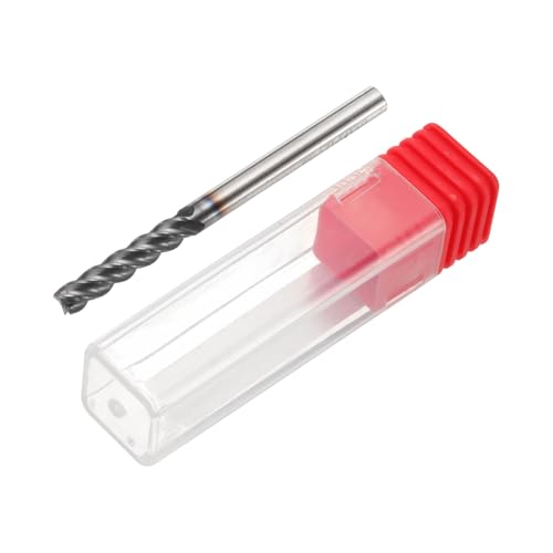Image of HARFINGTON Carbide Square Nose End Mill Bit 1 /8 inch Cut Dia 4 Flutes TiAlN Coated Milling Cutter for Hardened Steel Metal (1 /8 inch Shank 1 /2 inch Cut Length 1-1 /2 inch Long 30 Degree Helix)