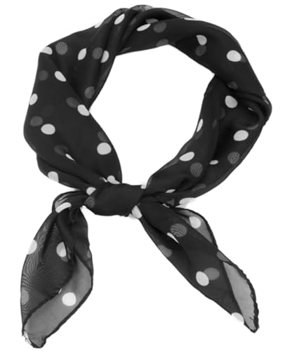 Women Polka Dots Scarf 50s Retro Chiffon Scarf Neck Head Square Scarf