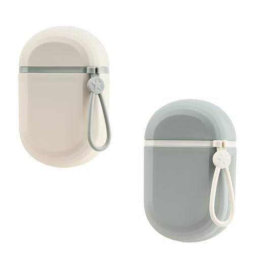 YoHyien 2 Piezas Jabonera Portatil Viaje, Jabonera Champu Solido Impermeable, Jaboneras con Tapa, Jaboneras para Pastillas de Jabon para Baño, Gimnasio, Camping y Escuela (Blanco + Verde)