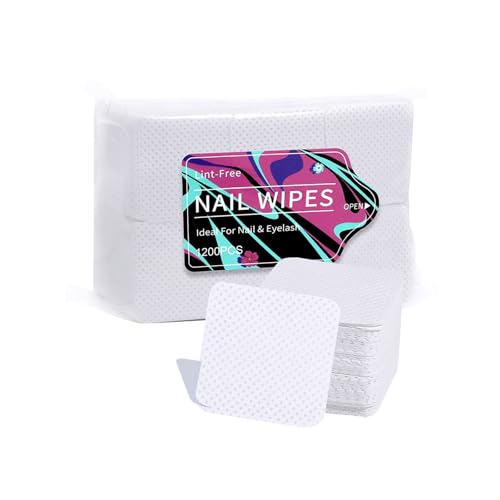 Frees Frees Frees Nails Toallitas 1200pcs Uñas Polish Removedor Almohadillas Suaves Absorbentes Extensiones de Pestañas Pegamento Limpieza Toallitas