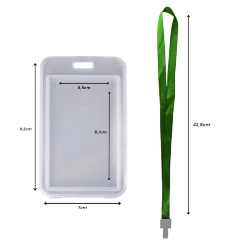 Kit 4 Porta Crachá Cartão Transparente Cordão Cores Sortidas