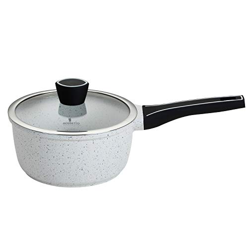 ROSSETTO Cazo con Tapa, Aluminio Fundido, Revestimiento Antiadherente, Apta para Todo Tipo de cocinas, incluida induccióninducción (Milky Saphire, 20cm) Cover