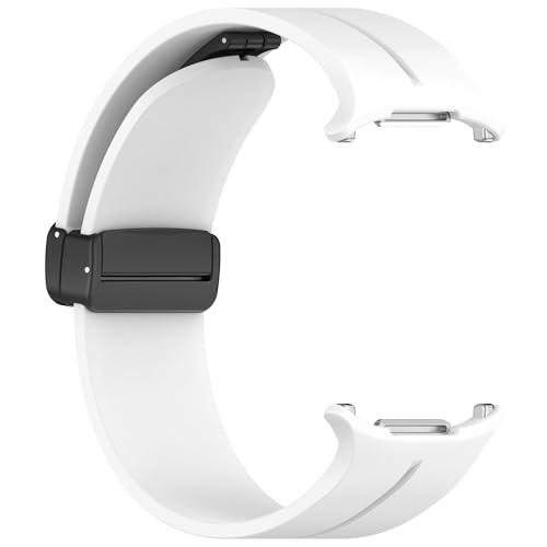Image of YODI Magnet buckle watch strap band Compatible with Samsung Galaxy Watch 7 Ultra Band 47mm Smartwatch, Silicone Sport Strap Fit for Samsung Galaxy Watch Ultra Band (WHITE)