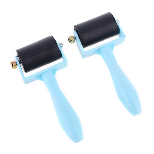 GKOXUQ 2 Pieces/Set Rubber Roller Lightweight Rubber Roller for Anti Skid Tape Construction Tools Printmaking Inking Block