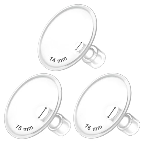 Image of Maymom MyFit Flanges Crater Goldie Pack 14 15 16 mm Compatible with Medela Breast Pumps and Maymom Wide Base and Narrow Base Connectors