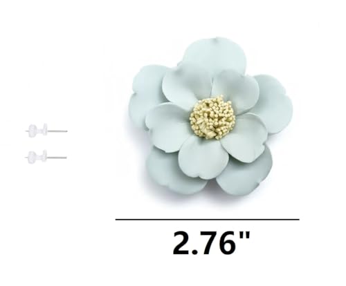Image of Ceramic Flower Wall Art Decor, Artificial Flower Wall Sculpture,Handmade Ceramic Flowers for Home,Hallway,Living Room, Kitchen,Bathroom (Light Green,Osmanthus, 2.76 inch)