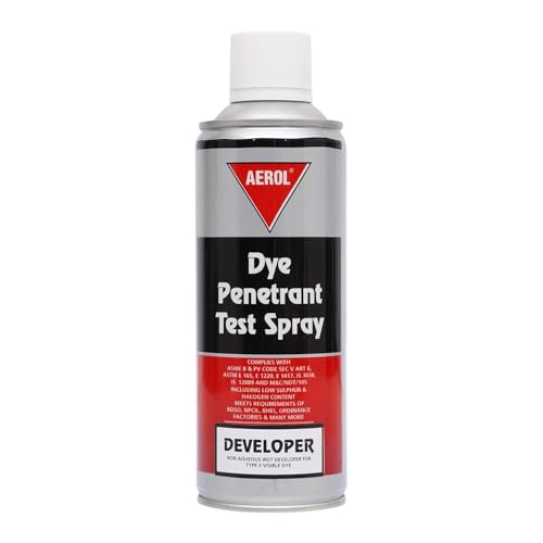 Image of AEROL Dye Penetrant Developer Spray | Non-Aqueous Wet Developer | 203g /280ml | Quick Crack Detection | Non Corrosive | for Welding & Maintenance