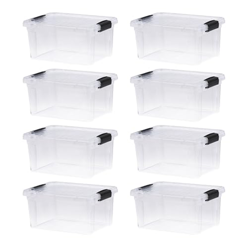 Image of Superio 6.6 Quart Clear Plastic Storage Boxes with Lids, Stackable Organizer Containers, BPA-Free Storage Bins for Home, Office, School & Dorm, 8 Pack