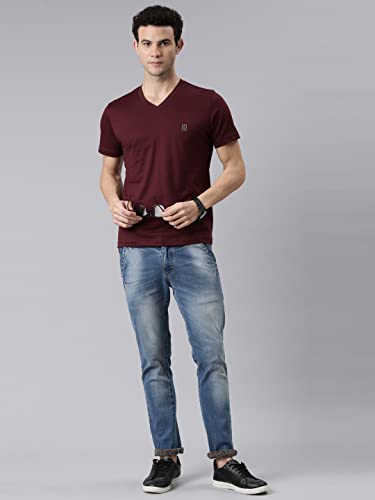 Image of F A S O Mens Organic Cotton V-Neck T-Shirt