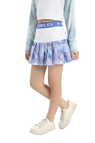 Girl Pleat Tennis Skirt with Shorts Athletic Skort for Golf Running Age 6-16