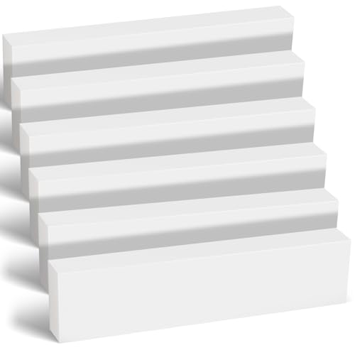Colingmill 6 Pcs HDPE Plastic Blocks, 1" X 3" X 12", White