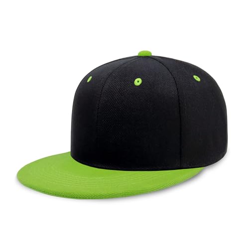 Image of CHOK.LIDS Flat Bill Visor Classic Snapback Hat Blank Adjustable Brim High Top End Trendy Color Style Plain Tone Baseball Cap