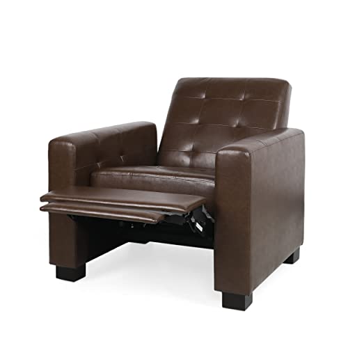 Sillón pushback reclinable peluche marrón oscuro miniatura 4