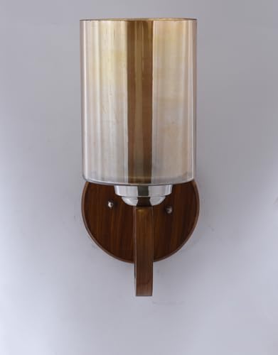 Image of BENE Fargo Wooden Indoor Modern Wall Light, E-27 Base Wall Lamp for Home Decor - Living Room, Bedroom, Dining, Hallway, Staircase, 11 cm (Wood, Pack of 1)