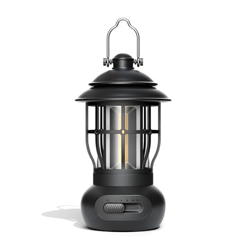 NEUEFAMI Camping Lamp, COB Lantern for Power Outage, Lantern for Emergency Supplies, Suitable for Indoor and Outdoor, Camping Site,Black
