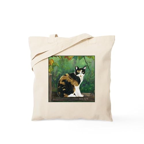 CafePress Calico Cat Tote Bag Natural Canvas Tote Bag, Reusable Shopping Bag