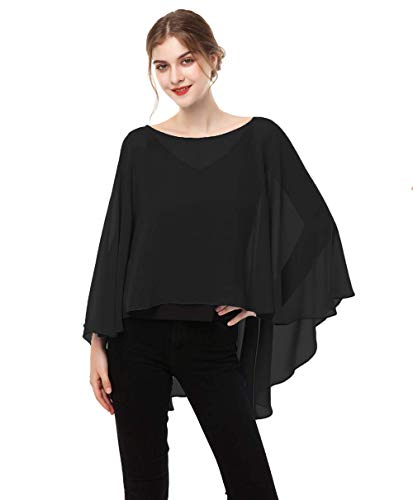 Soft Chiffon Capelet Plus capes Poncho Casual Capelets For Womens Cover Up - Main Image