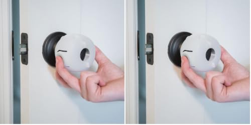 Image of Regalo 6 Pack Child Safety Door Knob Covers, Baby Proofing Door Handle Locks for Kids and Toddlers, Easy Grip, Easy Install, White
