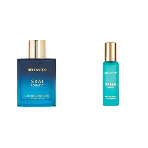 Image of Bella Vita Luxury Skai Aquatic Unisex Eau De Cologne FRESH Unisex Eau De Toilette Perfume With Bergamot Lavenderylang Ylangpremium Long Lasting FRESH Fragrance For Unisex 20ML