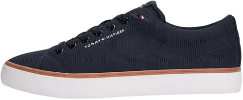 Tommy Hilfiger Uomo Sneakers Vulcanizzate Mesh Profilo Basso, Blu (Desert Sky), 44